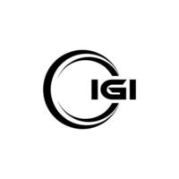 IGI letter logo design in illustration. Vector logo, calligraphy designs for logo, Poster, Invitation, etc.