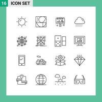 16 Creative Icons Modern Signs and Symbols of data marketing advertising international canada Editable Vector Design Elements