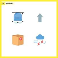 4 Creative Icons Modern Signs and Symbols of activities box glasses arrows e Editable Vector Design Elements