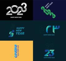 Big Collection of 2023 Happy New Year symbols Cover of business diary for 2023 with wishes vector