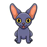 Cute peterbald cat cartoon sitting vector
