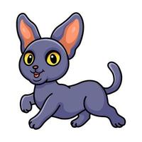 Cute peterbald cat cartoon walking vector