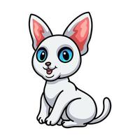 Cute devon rex cat cartoon sitting vector