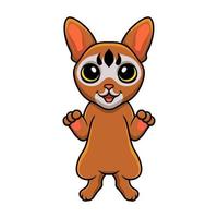 Cute abyssinian cat cartoon standing vector