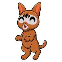 Cute abyssinian cat cartoon standing vector