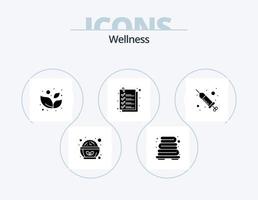 paquete de iconos de glifos de bienestar 5 diseño de iconos. spa. inyección. spa. soltar. lista vector