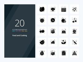 20 Food Solid Glyph icon for presentation vector