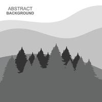 Abstract Forest Mountains Vector Illustration Background Design