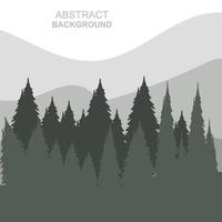 Abstract Forest Mountains Vector Illustration Background Design