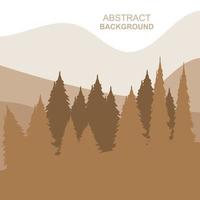 Abstract Forest Mountains Vector Illustration Background Design