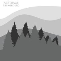 Abstract Forest Mountains Vector Illustration Background Design