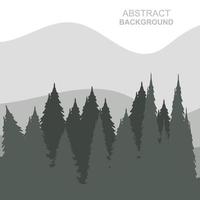 Abstract Forest Mountains Vector Illustration Background Design