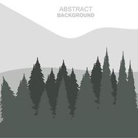 Abstract Forest Mountains Vector Illustration Background Design