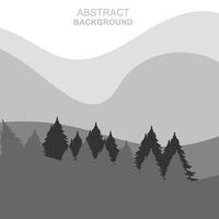 Abstract Forest Mountains Vector Illustration Background Design