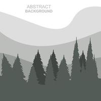 Abstract Forest Mountains Vector Illustration Background Design