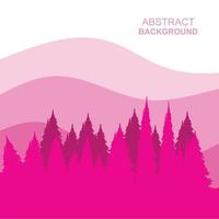 Abstract Forest Mountains Vector Illustration Background Design