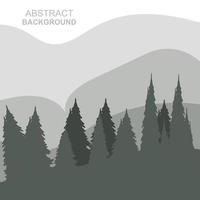 Abstract Forest Mountains Vector Illustration Background Design