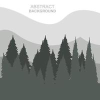 Abstract Forest Mountains Vector Illustration Background Design