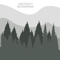 Abstract Forest Mountains Vector Illustration Background Design