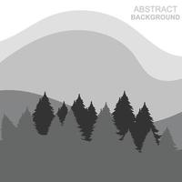 Abstract Forest Mountains Vector Illustration Background Design