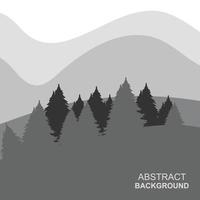 Abstract Forest Mountains Vector Illustration Background Design