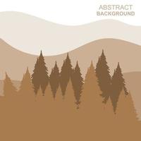 Abstract Forest Mountains Vector Illustration Background Design