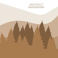 Abstract Forest Mountains Vector Illustration Background Design