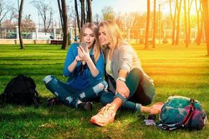 girlfriends having fun in the park photo