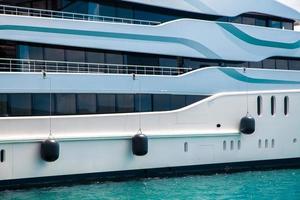 yacht and its decks in the sea photo