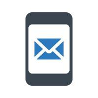 ilustración de vector de correo electrónico móvil en un fondo. símbolos de calidad premium. iconos vectoriales para concepto y diseño gráfico.