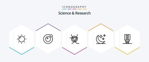 Science 25 Line icon pack including . crescent. . led vector