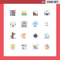 User Interface Pack of 16 Basic Flat Colors of wifi iot empty internet wall Editable Pack of Creative Vector Design Elements