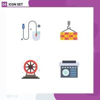 Modern Set of 4 Flat Icons and symbols such as computer fun tool construction play Editable Vector Design Elements