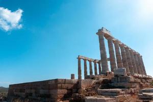 closeup of ancient greek ruins photo