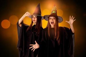 young cute women in halloween style photo