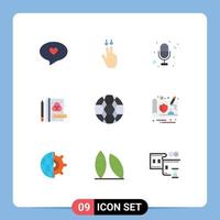 Universal Icon Symbols Group of 9 Modern Flat Colors of design sport voice soccer ball Editable Vector Design Elements