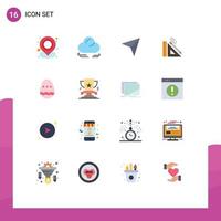 Pictogram Set of 16 Simple Flat Colors of clip repair map pencil scale Editable Pack of Creative Vector Design Elements