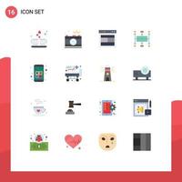 16 iconos creativos signos y símbolos modernos del sitio web de imagen de flujo de trabajo empresarial paquete editable de elementos creativos de diseño de vectores