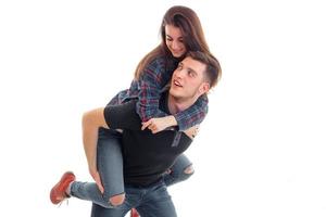 Guy wears his girl on hands photo