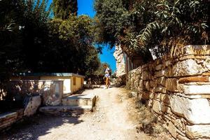 closeup of ancient greek ruins photo