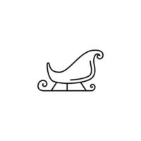 sleigh icon in line art style. Vector illustration