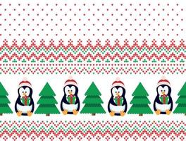 Knitted Christmas and New Year pattern vector