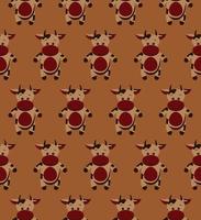 Seamless funny pattern with doodle cartoon cow vector