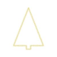 Christmas golden tree decoration of gold glitter shining sparkles on white transparent background. Vector glittering shine tree for Christmas or New Year design template