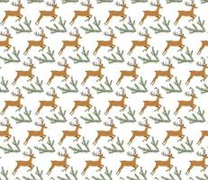 Vector festive Christmas or New Year seamless pattern in deer.