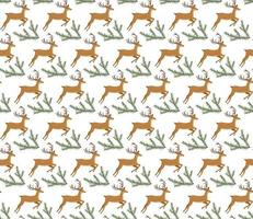 Vector festive Christmas or New Year seamless pattern in deer.