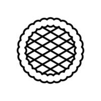 Outline vector apple pie icon isolated on white background.