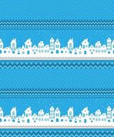 Knitted Christmas and New Year pattern. Wool Knitting Sweater Design. Wallpaper wrapping paper textile print. vector