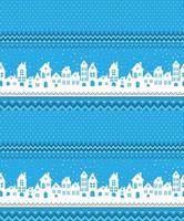 Knitted Christmas and New Year pattern. Wool Knitting Sweater Design. Wallpaper wrapping paper textile print. vector