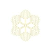 Christmas golden snowflake decoration of gold glitter shining sparkles on white transparent background. Vector glittering shine snowflake for Christmas or New Year design template